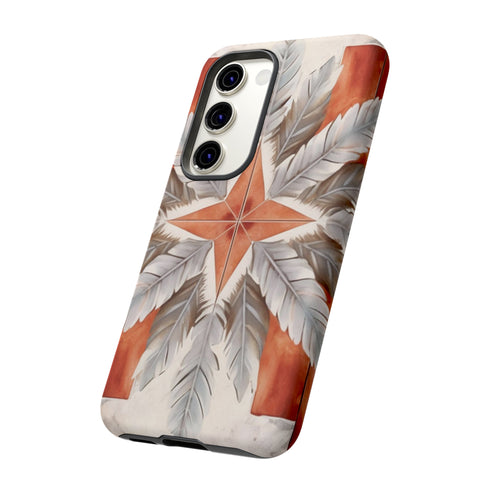 Silver Feather Compass - Impact Resistant Phone Case